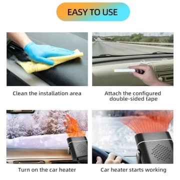 Car Heater, 12v Plug-In Heater, Portable Car Heater, Windshield Defrost Defogger, 360 Degree Angle Adjustment, Dual Air Outlet Heater, Provides Warmth In Winter, Universal For Cars And Trucks