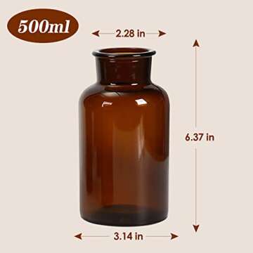 Amber Glass Vase, Bud Vases, Apothecary Jars, Decorative Glass Bottles, Small Glass Flower Vases, Vi...