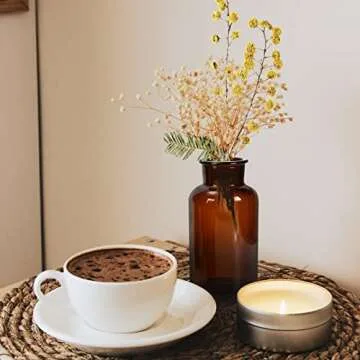 Amber Glass Vase, Bud Vases, Apothecary Jars, Decorative Glass Bottles, Small Glass Flower Vases, Vintage Medicine Bottles for Home Decor Centerpiece, Wedding, Bridal Shower, Set of 6