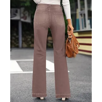 GRAPENT Women's Stylish High Waisted Wide Leg Jeans