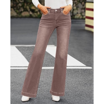 GRAPENT Women's Stylish High Waisted Wide Leg Jeans