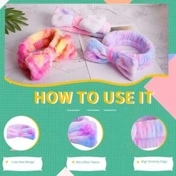 WSYUB Spa Bow Headband for Makeup & Skincare