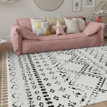 CosmoLiving by Cosmopolitan Wisp Area Rug, Whisper White 5 ft x 7 ft