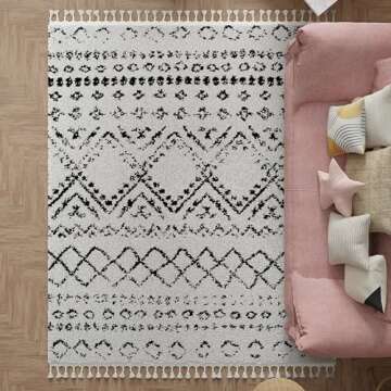 CosmoLiving by Cosmopolitan Wisp Area Rug, Whisper White 5 ft x 7 ft