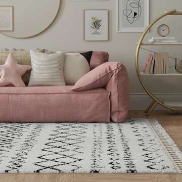 CosmoLiving by Cosmopolitan Wisp Area Rug, Whisper White 5 ft x 7 ft