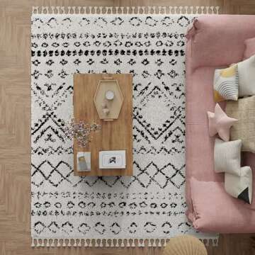 CosmoLiving by Cosmopolitan Wisp Area Rug, Whisper White 5 ft x 7 ft