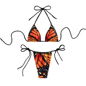 Elegant Women 2 Piece Bathing Suit Bikini Set with Unique Print Design