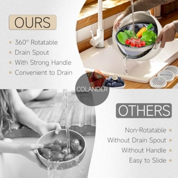 4-in-1 Kitchen Colander and Bowl Set for Easy Meal Prep