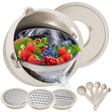 4-in-1 Kitchen Colander and Bowl Set for Easy Meal Prep