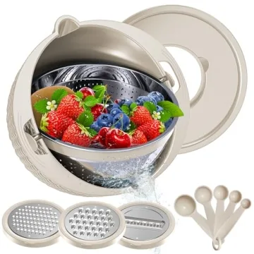 4-in-1 Kitchen Colander and Bowl Set for Easy Meal Prep
