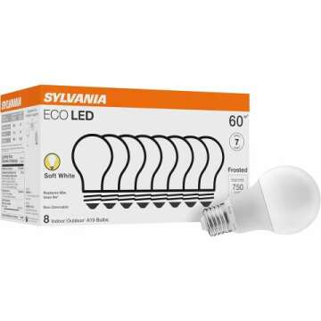 SYLVANIA ECO LED Light Bulb, 60W Equivalent 8 Count