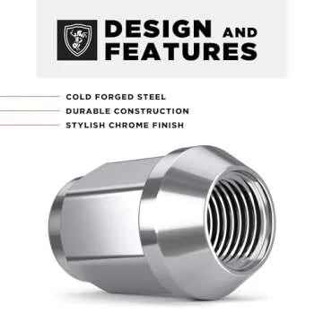 White Knight M12x1.50 Solid Piece Bulge Acorn Lug Nuts (NO Cap) for Select Aftermarket & Factory Wheels, EZ to Install, Durable Carbon Steel, Stylish Triple Layer Chrome Finish - 1907S-20AM (20 Pack)