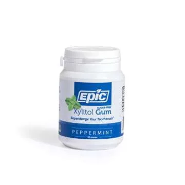 Epic Peppermint Xylitol Chewing Gum - Sugar Free, 50 Pieces