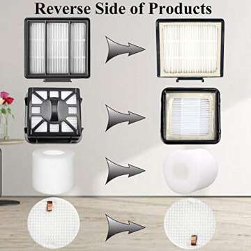 RONGJU Replacement Part Aaccessory Set for Shark IQ R101AE (RV1001AE),IQ R101 (RV1001) Robot Vacuum, 4-Pack Filter, 6 Side Brushes, 2 Filter & 4 Base Pre-Motor Foam & Felt Filters Kit