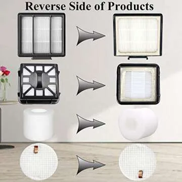 RONGJU Replacement Part Aaccessory Set for Shark IQ R101AE (RV1001AE),IQ R101 (RV1001) Robot Vacuum, 4-Pack Filter, 6 Side Brushes, 2 Filter & 4 Base Pre-Motor Foam & Felt Filters Kit