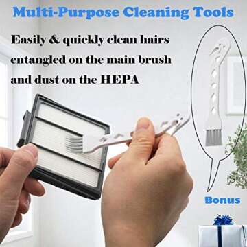 RONGJU Replacement Part Aaccessory Set for Shark IQ R101AE (RV1001AE),IQ R101 (RV1001) Robot Vacuum, 4-Pack Filter, 6 Side Brushes, 2 Filter & 4 Base Pre-Motor Foam & Felt Filters Kit