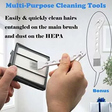 RONGJU Replacement Part Aaccessory Set for Shark IQ R101AE (RV1001AE),IQ R101 (RV1001) Robot Vacuum, 4-Pack Filter, 6 Side Brushes, 2 Filter & 4 Base Pre-Motor Foam & Felt Filters Kit