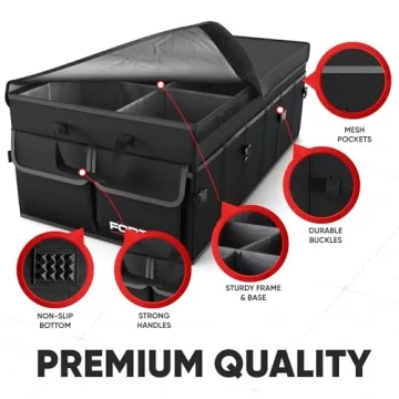 Fortem Car Trunk Organizer, Collapsible SUV Storage Solution