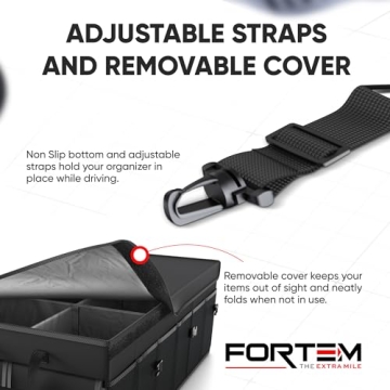Fortem Car Trunk Organizer, Collapsible SUV Storage Solution