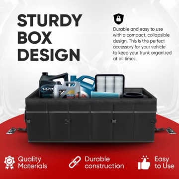 Fortem Car Trunk Organizer, Collapsible SUV Storage Solution