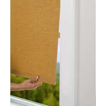 Green Mountain Vista Textured Wicker Color Woven Cordless Spring Roller Shade - Size 34" Wide x 72" Long, Cordless Blind & Shade for Home Windows and Doors, Light Filtering, Total Privacy Blind/Shade