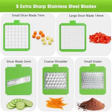 LHS Vegetable Chopper Slicer Veggie Chopper Dicer Cutter Multifunctional Food Chopper Onion Chopper ...