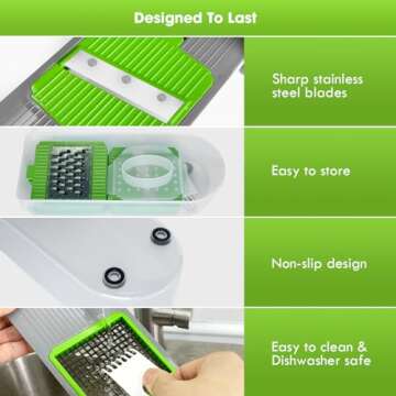 LHS Vegetable Chopper Slicer Veggie Chopper Dicer Cutter Multifunctional Food Chopper Onion Chopper Salad Potato Cutter Vegetable Chopper with Container (7 in 1,Grey)