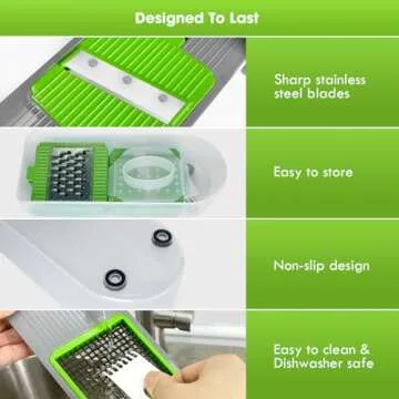 LHS Vegetable Chopper Slicer Veggie Chopper Dicer Cutter Multifunctional Food Chopper Onion Chopper Salad Potato Cutter Vegetable Chopper with Container (7 in 1,Grey)