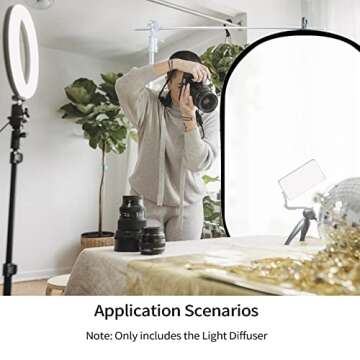 Selens Oval Light Diffuser, 59x78in/150x200cm Collapsible Pop-up Soft Light Diffusion with Portable ...