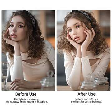 Selens Oval Light Diffuser, 59x78in/150x200cm Collapsible Pop-up Soft Light Diffusion with Portable Carrying Bag for Outdoor Photo Studio Lighting Video Live Streaming