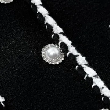 GOELIA Tweed Blazers for Women Work Business Casual, Knit Blazer Cropped Jacket for Women Black Blazer Women Cropped Blazer Elegant Cardigan Jackets Valentine's Day