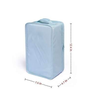 Travel Shoe Bags, Foldable Waterproof Shoe Pouches Organizer-Double Layer (2 Blue Shoe Bags)