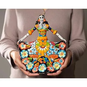 Authentic Ballerina Catrina Figurine - Handpainted Mexican Art