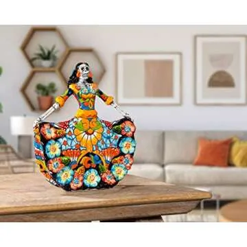 Authentic Ballerina Catrina Figurine - Handpainted Mexican Art