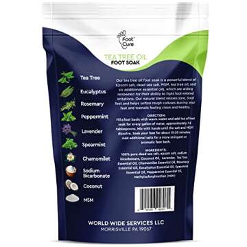 Tea Tree Oil Foot Soak with Epsom Salt - For Toenail Repair, Athletes Foot, Softens Calluses, Soothe...