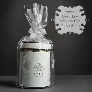 SOHO FLORAL ARTS | Roses Preserved Flowers | Genuine Roses that Last for Years | Flowers for Delivery Roses in A Box (White Box, Pink Roses) | Mothers Day Gifts