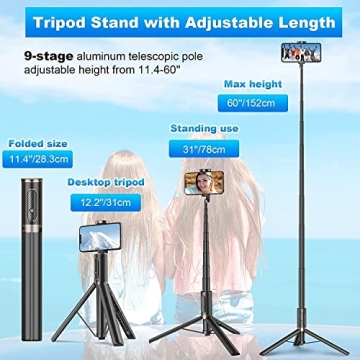 60-Inch Lightweight Selfie Stick Tripod by TONEOF