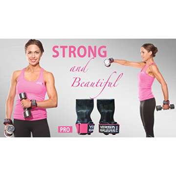 Versa Gripps® Pro, Made in the USA, Wrist Straps for Weightlifting Alternative, the Best Training Accessory, Pink, XS