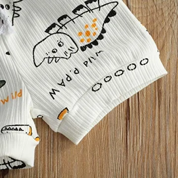 Ledy Champswiin Summer Baby Boy Dinosaur Outfit Set Soft Cotton