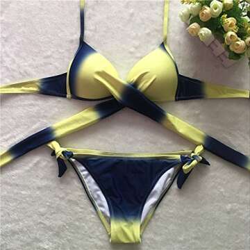 Jushye 2018 New Swimwear, Womens 2 Pieces Bikini Set Bandage Push-Up Padded Swimsuit Bathing Beachwe...