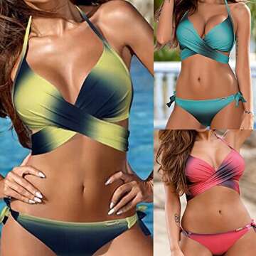 Jushye 2018 New Swimwear, Womens 2 Pieces Bikini Set Bandage Push-Up Padded Swimsuit Bathing Beachwear