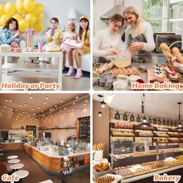 50 Pcs Bread Bags for Homemade Bread, Sourdough Paper Bread Bags With Window, 50% Thicker 13.7x8.2x3.7in A Large Bakery Bags Used for Storage Bread Cookies & Snacks, 60 Cute Sealing Stickers With Ties