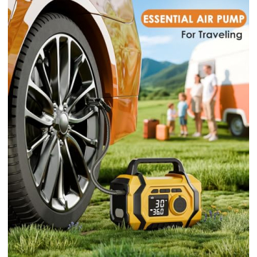 Tire Inflator Portable Air Compressor, 6X Fast 150PSI Air Pump for Car Tires, Cordless Car Motorcycl...