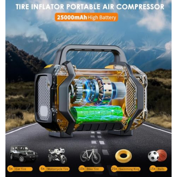 Portable Tire Inflator for Quick Car & Bike Inflation