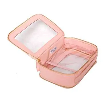 ZOOX Clear Jetset Case: Jumbo 2-Layer Makeup Bag - Waterproof & Stylish