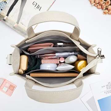 KALIDI Stylish Corduroy Tote Bag for Fashionable Women