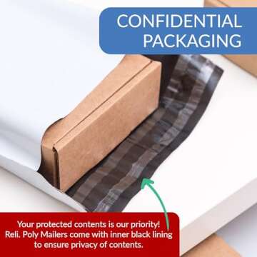 Reli. Poly Mailers 12x15.5 - 500 Durable Shipping Bags