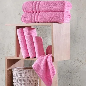 Hawmam Linen Pink 6 Piece Bath Towels Set for You