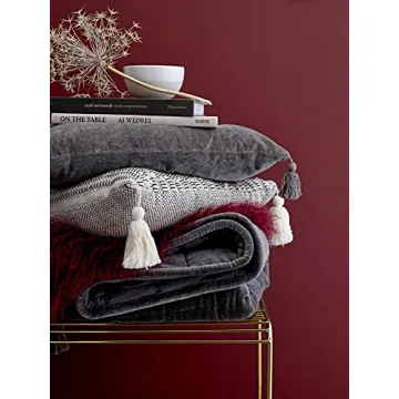 Elegant Bloomingville Beige Pillow with Charming Tassels