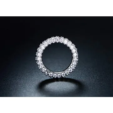Barzel 3 Row Eternity Ring 18k White Gold Plated CZ Wedding Band